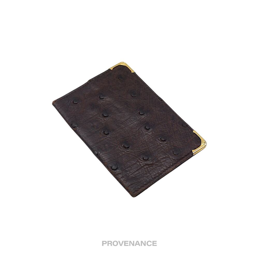 🔴 Gucci Pocket Organizer Wallet - Chocolate Ostrich Leather - Picture 3 of 8